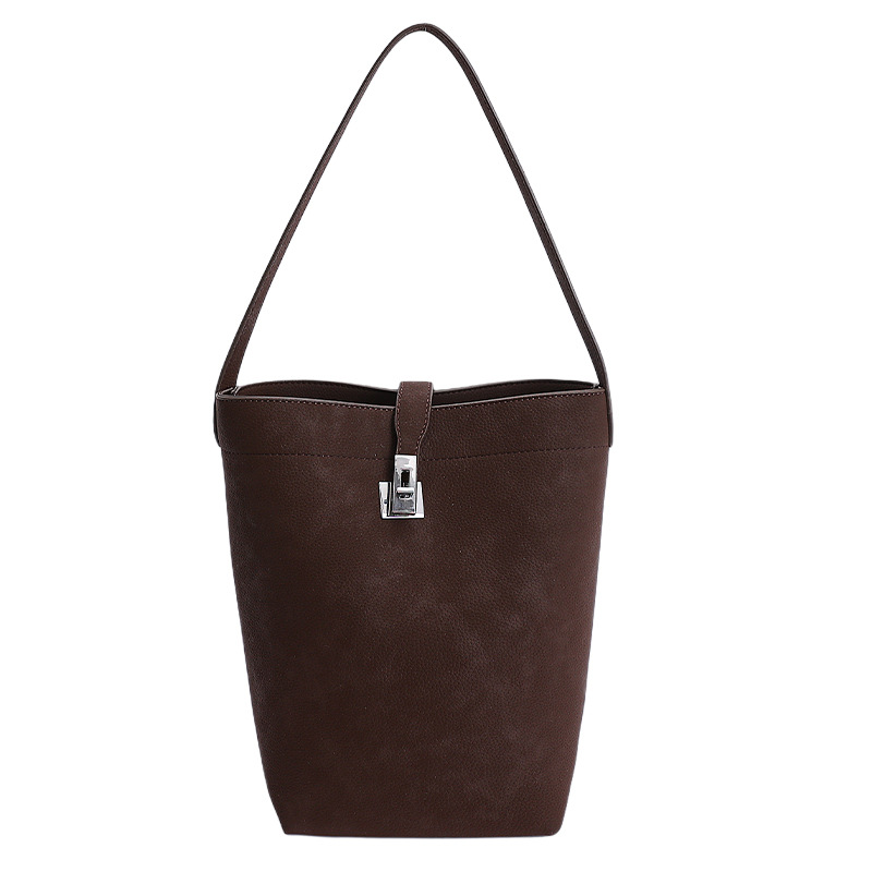 Coreano relajado sensación de gamuz veludo bolso de cubo 2025, otoño y invierno nuevo hombro brazo bolso de viaje de gran capacidad bolso de mujer