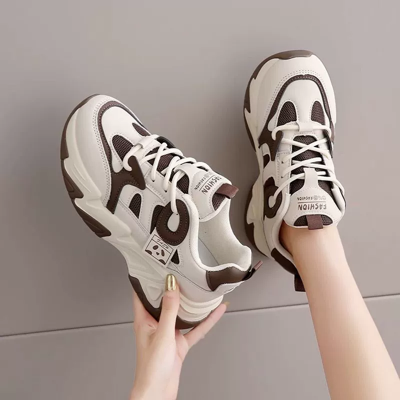 Популярные женские кроссовки в стиле "папины туфли" 2025, новые весенние универсальные кроссовки для повседневной носки, сетчатые дышащие спортивные туфли.