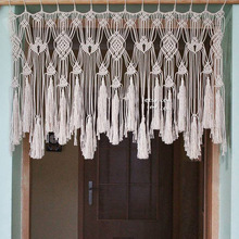 61K3民宿房间装饰棉绳编织门帘窗帘挂毯 手工壁饰壁挂波西米亚风