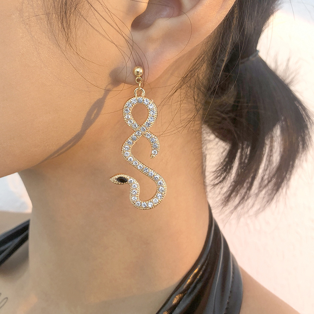 Vente En Gros Bijoux Simples Boucles D&#39;oreilles Creuses En Forme De Serpent Nihaojewelry display picture 1