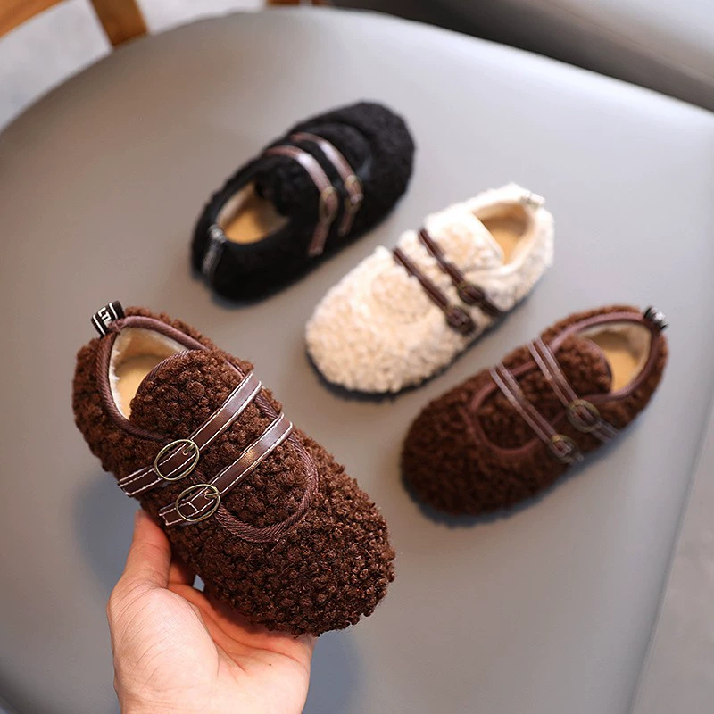 Хлопковая обувь для девочек 2021 Зимняя новая обувь для мальчиков на флисовой подкладке Детская плюшевая обувь детская утолщенная теплая обувь