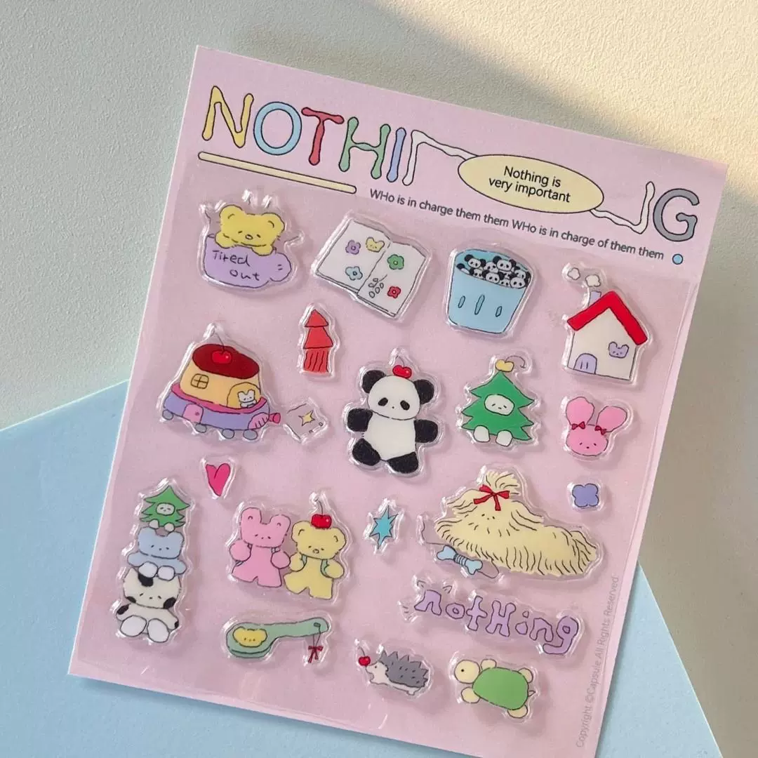 小红书熊猫立体果冻贴纸ins手机笔记本电脑笔杆水杯手账相机贴纸