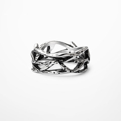 戒指男潮ins嘻哈小眾設計荊棘花男士復古時尚個性食指指環女手飾