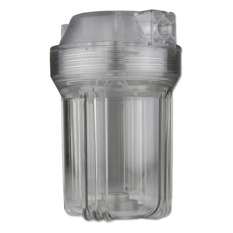 Botella de filtro a prueba de explosiones PET de 5 pulgadas 2 puntos 4 puntos cartucho de filtro de presión instrumento de belleza botella de agua residual hebilla botella de filtro completamente transparente