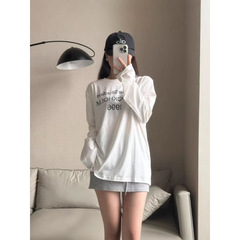 AC新春限定 シンプルアメリカンレトロダメージ加工1996レター男女兼用長袖Tシャツベースの正しいバージョン