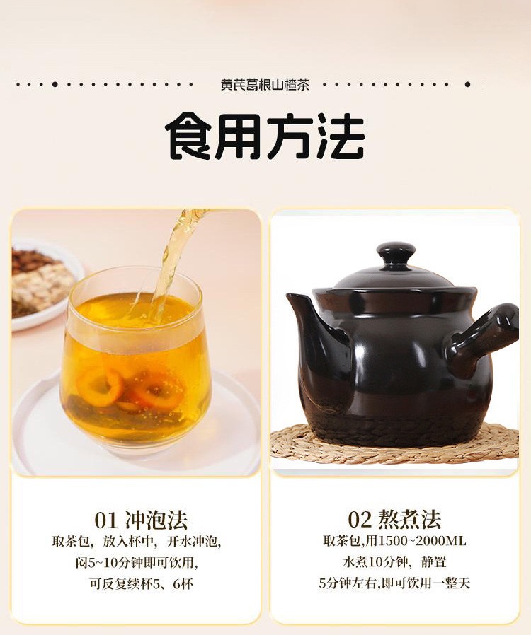 Huang Qi Ge Gen Shan Zha Herbal Tea Canned Substitute Tea 96g Cold Brew Wellness Blend specifications