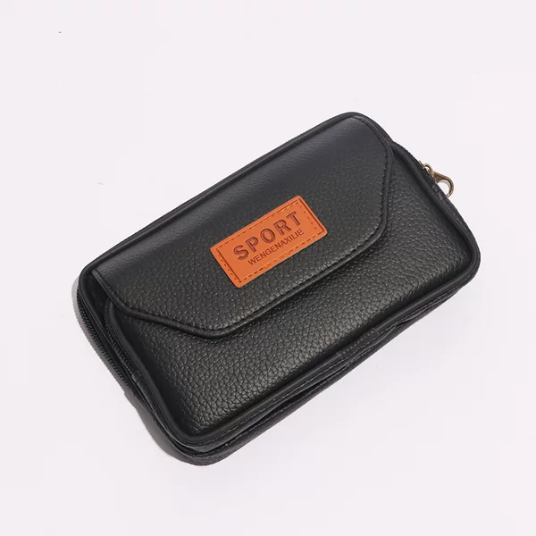 Factory wholesale men's belt mobile phone waist bag horizontal PU leather multifunctional change Leisure mobile phone bag construction site