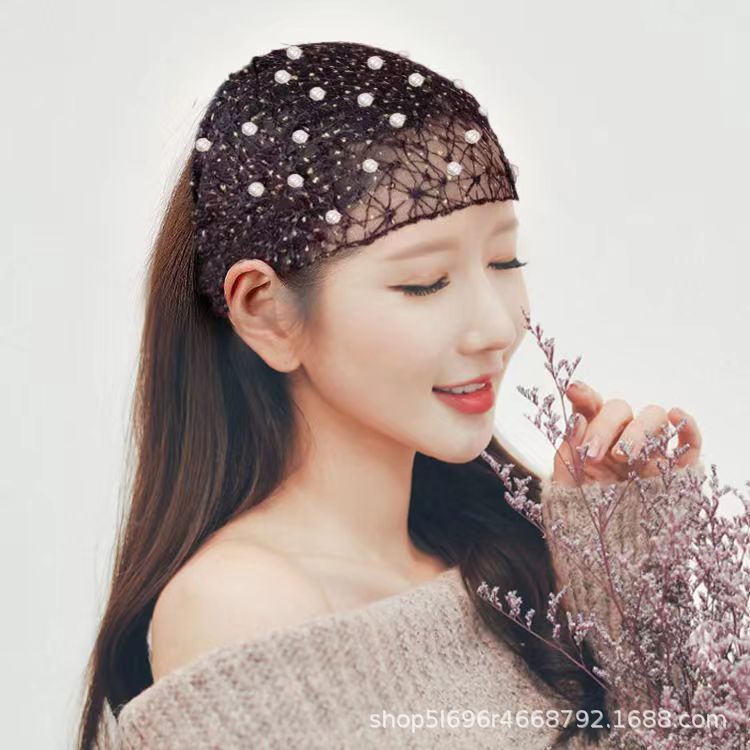 Accesorio para el cabello con diadema de perlas para lavarse la cara, cubrir las canas, adecuado para salir, coletero, accesorio para el cabello, diadema, tocado versátil.