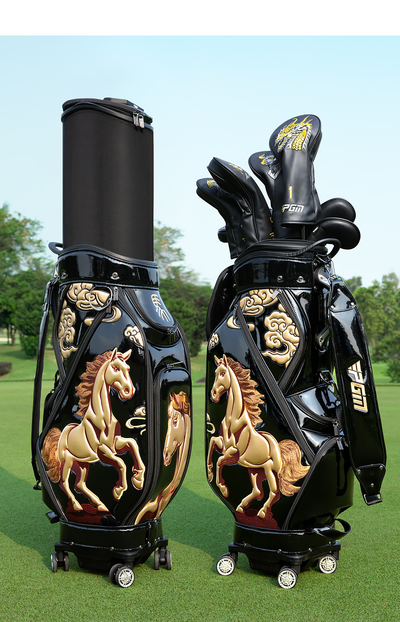 Túi golf PGM vỏ cứng kính thiên văn bốn bánh thêu hình ngựa phi — QB159-Túi kính thiên văn bốn bánh màu đen [Ma to thành công], QB159-Túi bóng dạng ống lồng bốn bánh màu đen [Golden Dragon Takes Flight] chi tiết 30