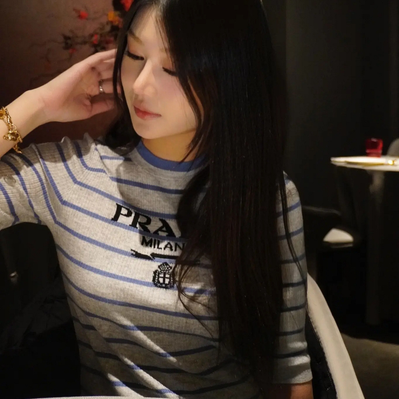 High-End Version of P Home Nanyou Women's Spring and Summer High-End Wool Sweater with a Sophisticated and Elegant Slim-Fit Knit Top