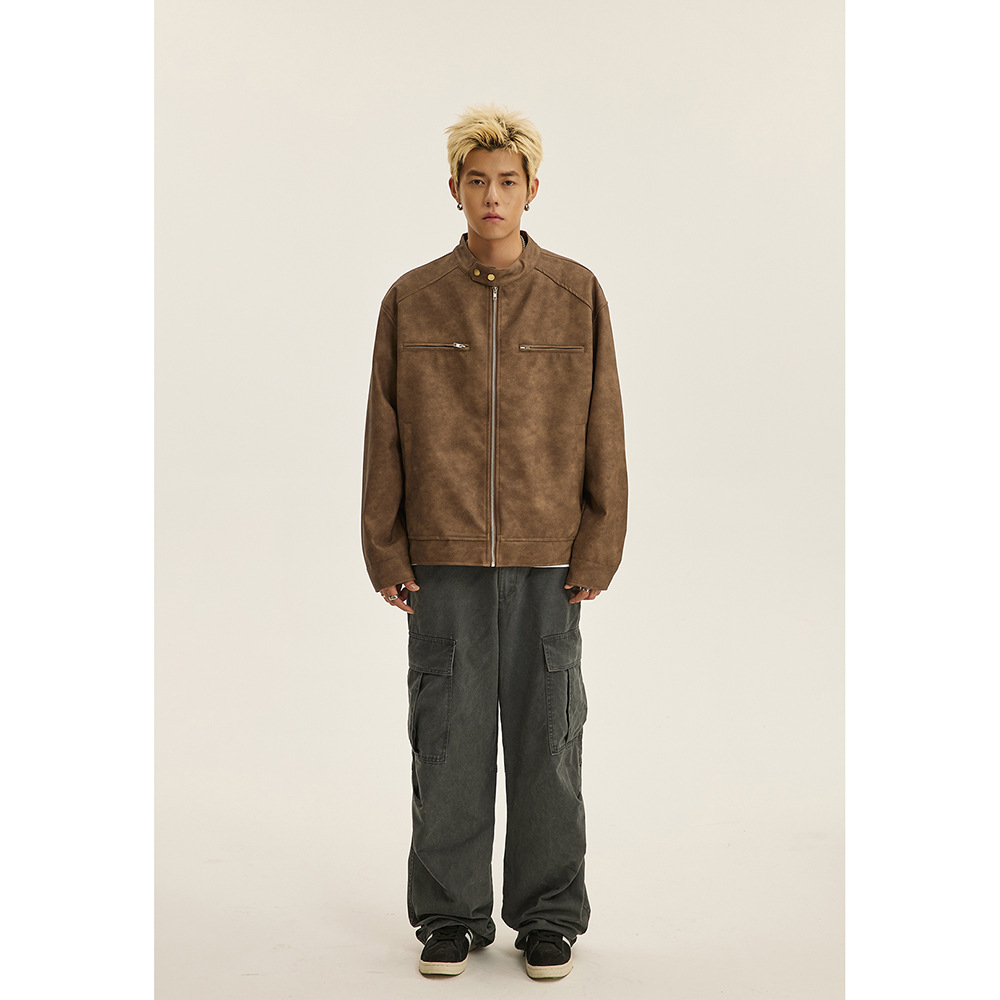 Giacca da motociclista americana di alta gamma per uomo nella primavera autunno 2024, nuovo stile, top con risvolto casual fresco e ampio_voghion.com