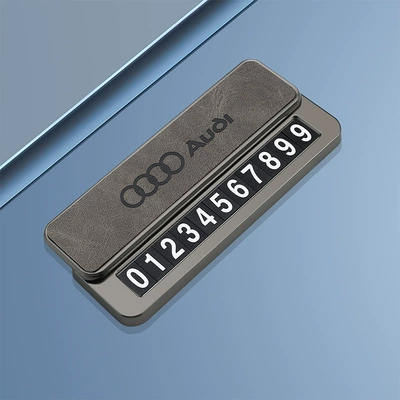 Plate Leather Metal Car | Nömrəli dayanma kartı - audi-special-parking-sign-gun-gray