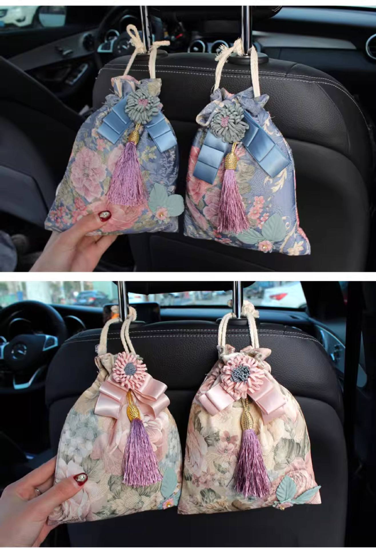 Bamboo Charcoal Bag for Removing Formaldehyde and Odors, Car Interior Freshener Series, Small Fresh Style Car Fragrance Sachet, Car Interior Decoration Ornament