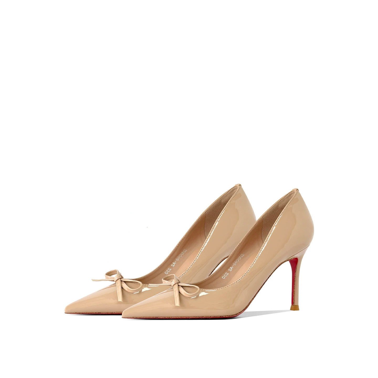 В наличии: Туфли-лодочки на тонком каблуке, новая модель 2025 года, с острым носком, бантом, цвета нюд, сексуальные, потрясающие, идеально подходят к платью, элегантные, с красной подошвой.