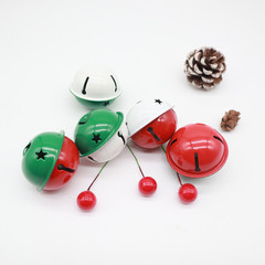 4CM Dual-Color Five-Star Bell Christmas Decoration Apple Gift Box DIY Accessories Pet Keychain Bell Christmas Bell