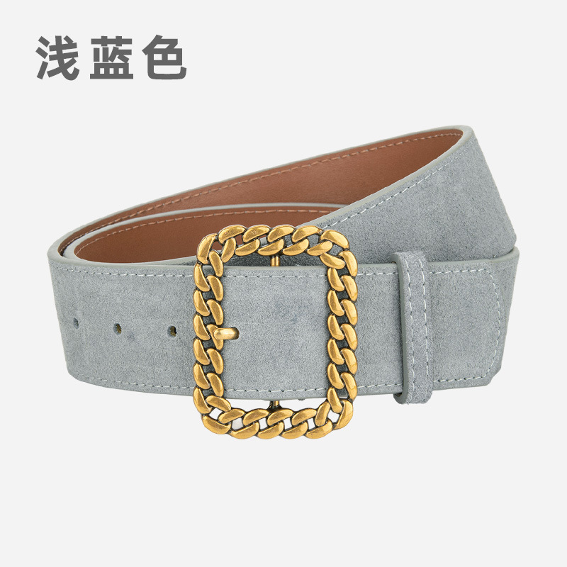 韩版简约绒面牛皮腰封女士装饰西装大衣牛仔裤皮带百搭真皮腰带女|undefined