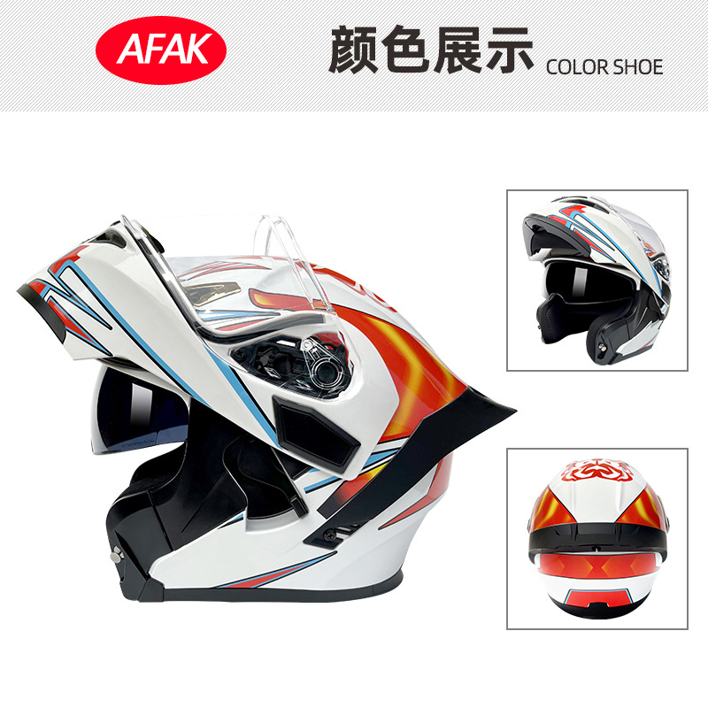 Casco de motocicleta abatible certificado 3C/DOT para hombres y mujeres, modelo de cuatro estaciones con doble visera y gran alerón trasero, fabricante de cascos de motocicleta integrales.