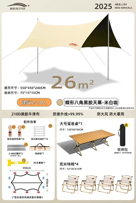 Avtomobil yan çətirləri — Octagonal Black Glue-Coated Butterfly-Shaped - 26-octagonal-vinyl-canopy-large-egg-roll-table-kermit-chair4-required