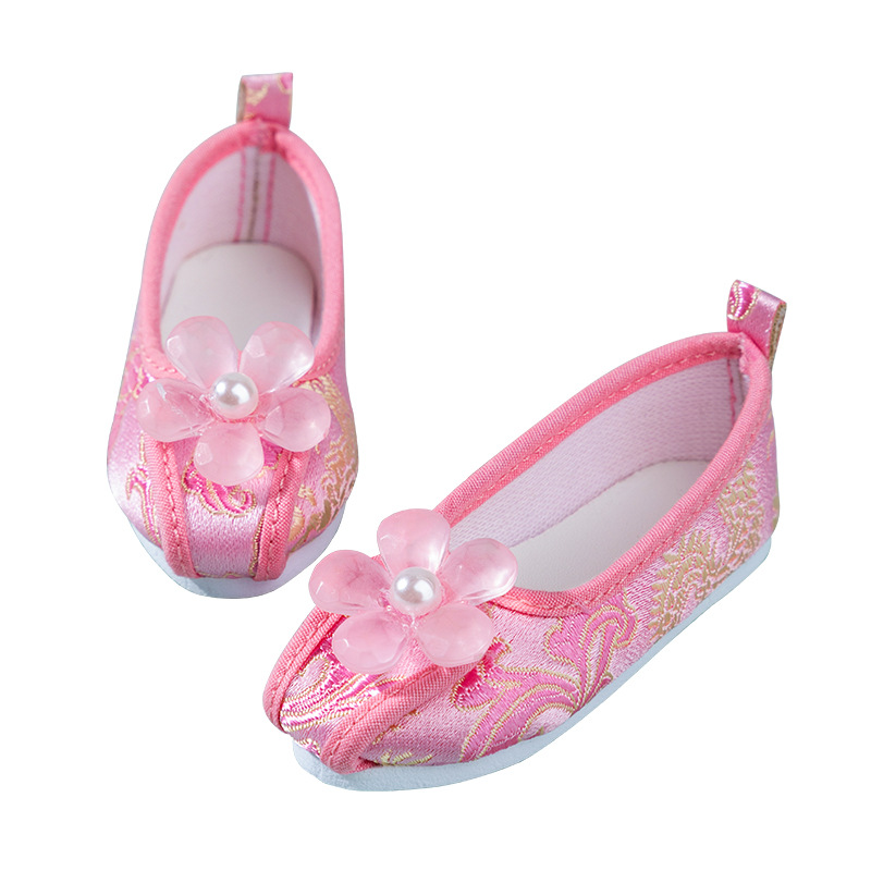 60cm doll costume shoes Demi BJDSD tassel flower pot bottom shoes 3 points 4 points doll shoes embroidered shoes