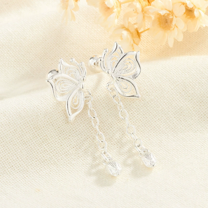 Новая полая бабочка с бахромой серьги женский взрывной дизайн премиум-класса