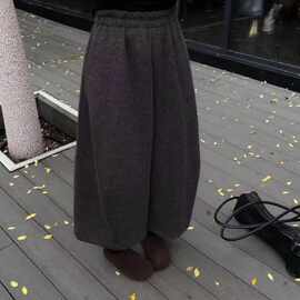 灰色羊毛呢加绒九分阔腿裤女欧货2025初冬宽松显瘦休闲百搭直筒裤
