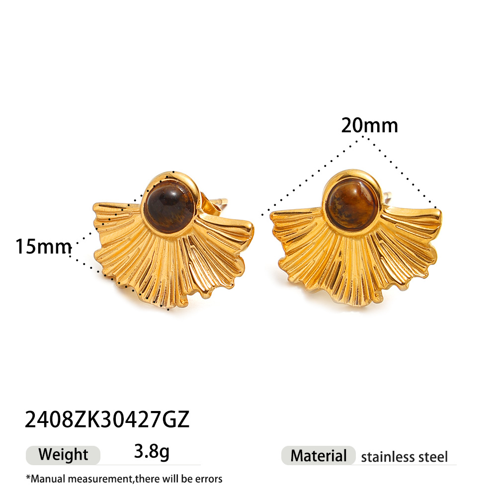 Collar de piedra natural de Tai Na Europa y los Estados Unidos lujo ligero nicho versátil conjunto de joyas de piedra natural de ojo de tigre acero titanio no se desvanece