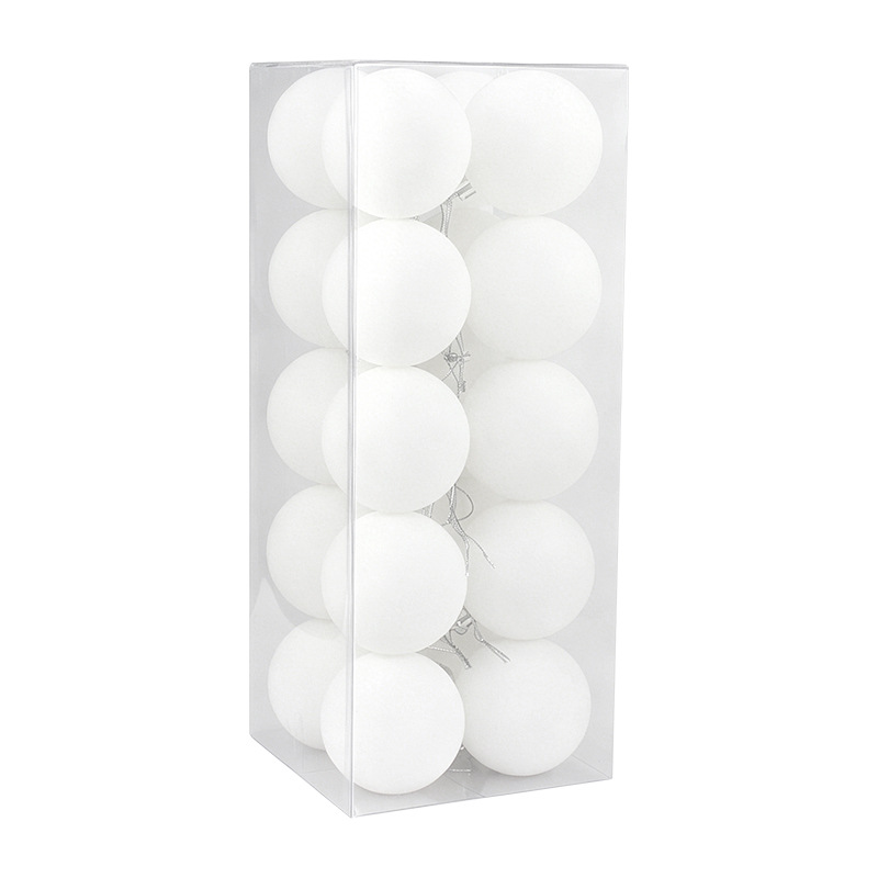 Fábrica tienda de bolas de Navidad 7CM / 20pcs caja flocado bolas de Navidad colgante de bolas de plástico en stock atmósfera de vacaciones