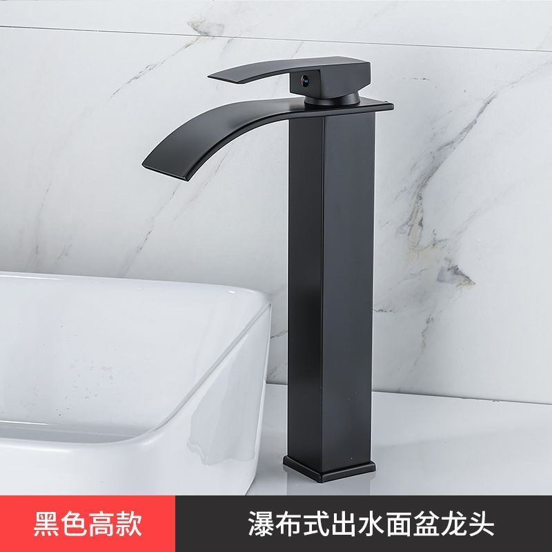 Fábrica directa de cobre baño cascada grifo lavabo grifo europeo boca ancha grifo caliente y frío