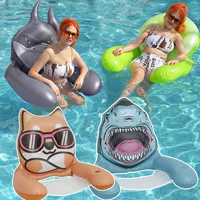 Надувной шезлонг для воды в стиле животных, усиленный, с сеткой и подставкой для чашки, оптом со склада производителя, горячая распродажа.