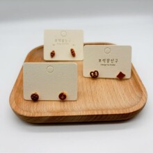 韩文烫金特厚米黄香草纸耳钉折卡项链卡纸首饰卡片DIY耳环饰品