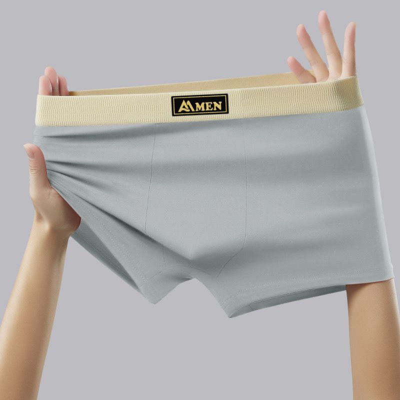 Men's Boxer Briefs Solid Color Comfortable Breathable Underwear_voghion.com