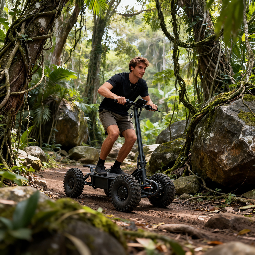 15inch Four-Wheel Drive Electric All-Terrain Vehicle, Off-Road Vehicle, Beach Vehicle, Four-Wheel Scooter, High Power, Long Range, Foldable