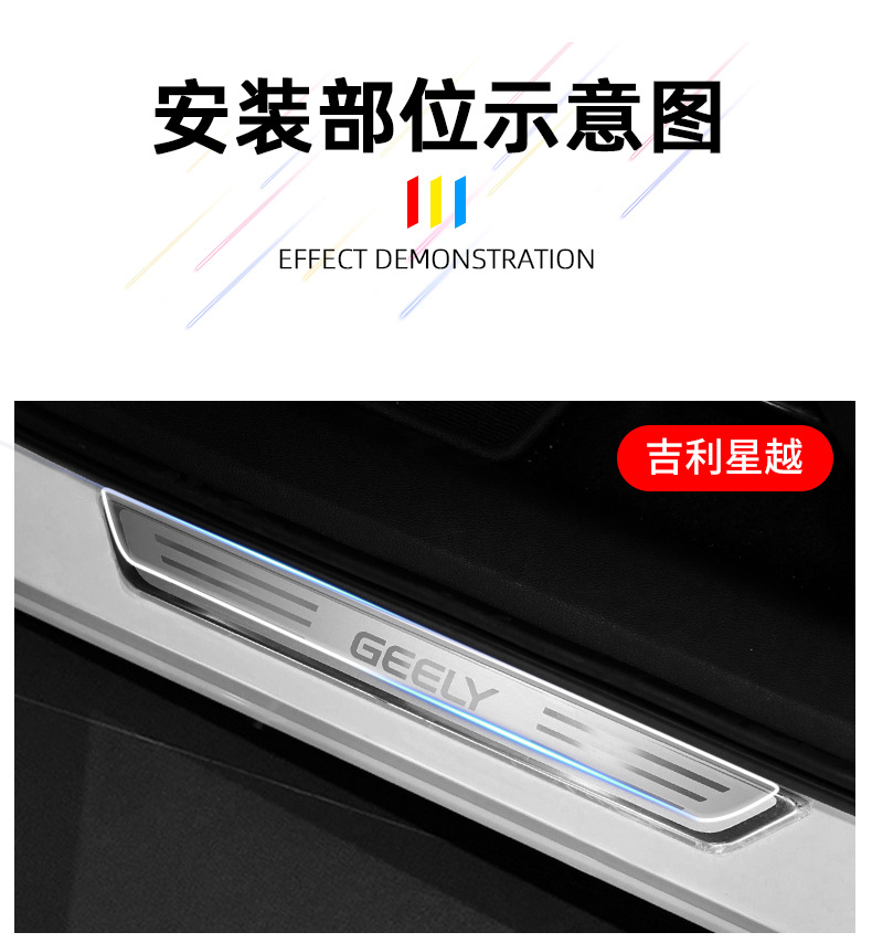 TPU Transparent Film for Geely Xingyue, Xingyue L, Xingyue S Door Sill