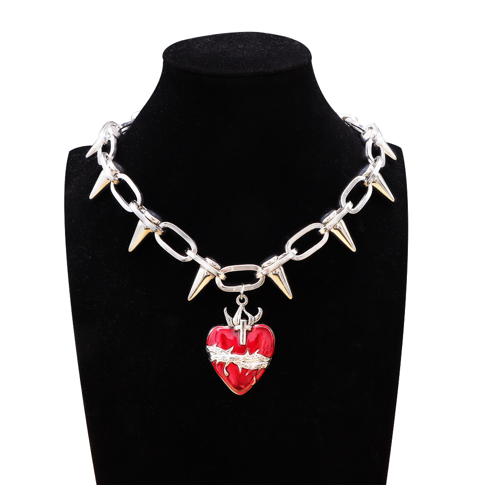 Vacation Classic Style Cross Heart Shape Alloy Choker Wholesale display picture 4