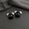 White ears and black faces violent bear head