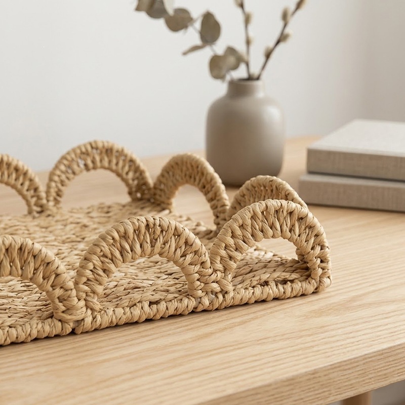 Mesa tejida a mano cesta de almacenamiento de cosméticos domésticos cuerda de papel baño decoración creativa cesta de almacenamiento plato de soporte de frutas image 5