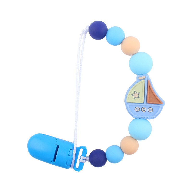 Suministros para bebés chupete Cadena de dibujos animados creativa vela mordedura de silicona cadena anti-gota molar Nuevo