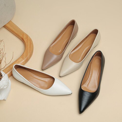 2025 Autumn Plus Size Pointed Toe Single Shoes with Thick Heel, Open Mouth Low Heel Professional Work Women's Shoes for All Seasons