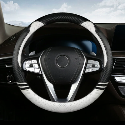 Stock Supply, Steering wheel cover - round-black-and-white-38cm