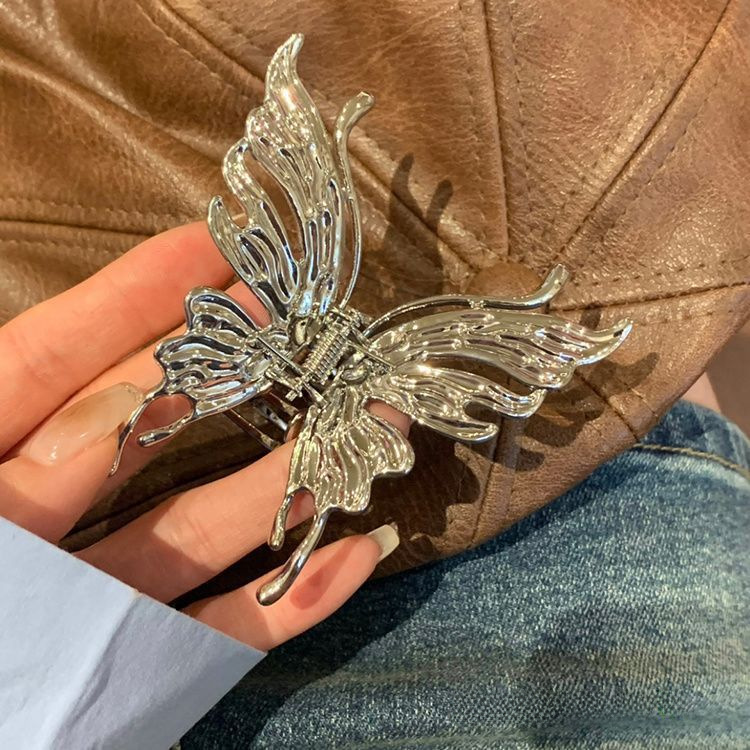ins cold style liquid butterfly metal clip hairpin 2023 new shark clip high-grade hair accessories female hairpin_voghion.com