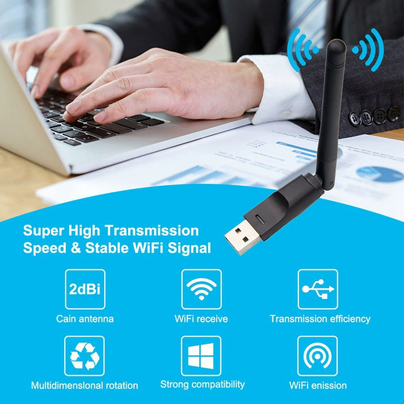 Бездрайверный USB беспроводной WiFi интегрированная сетевая карта приёмник внешний WiFi передатчик для компьютера/ноутбука