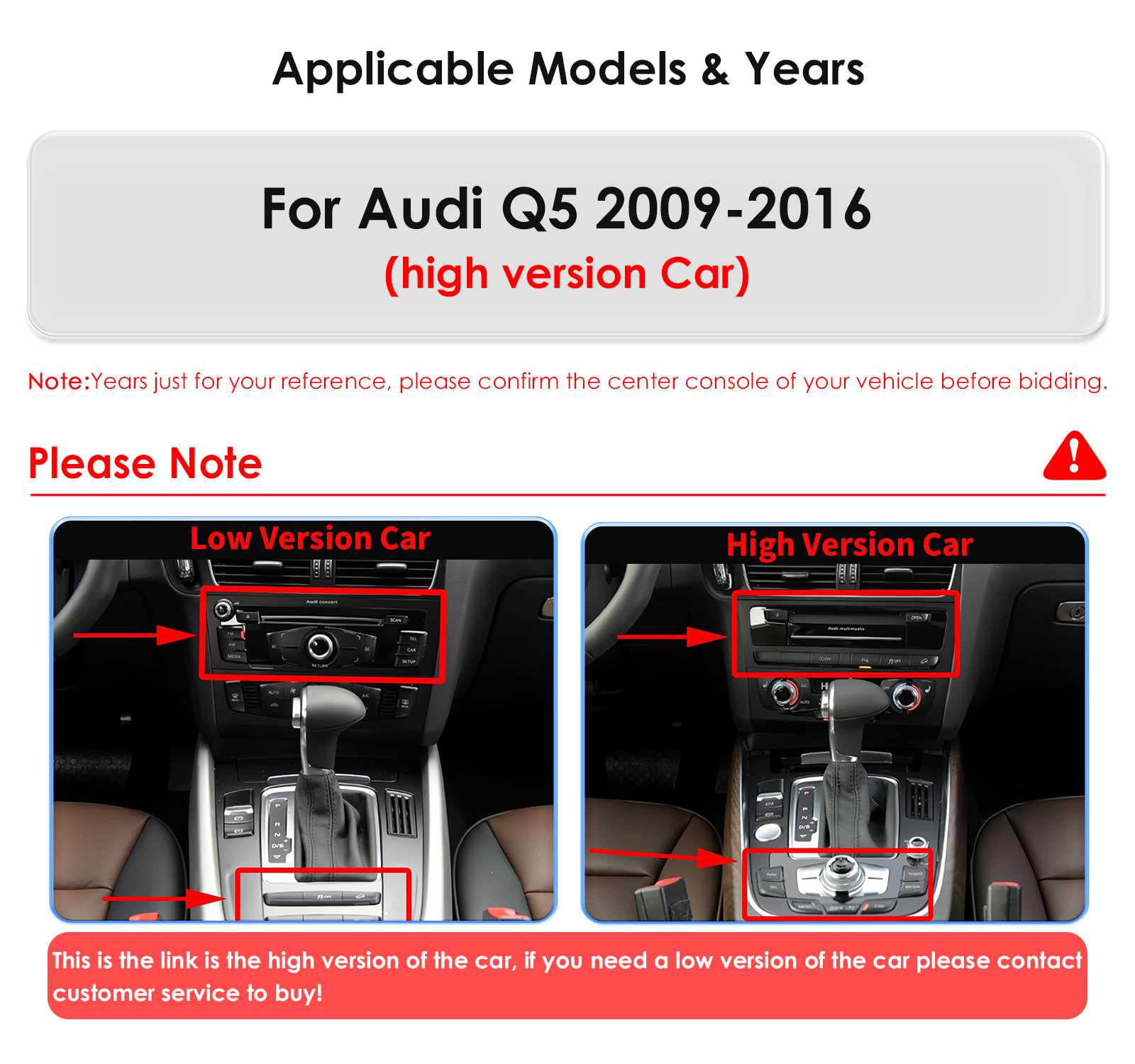 Suitable for 09-16 Audi Q5 Android large screen central control display navigation reversing image all-in-one machine