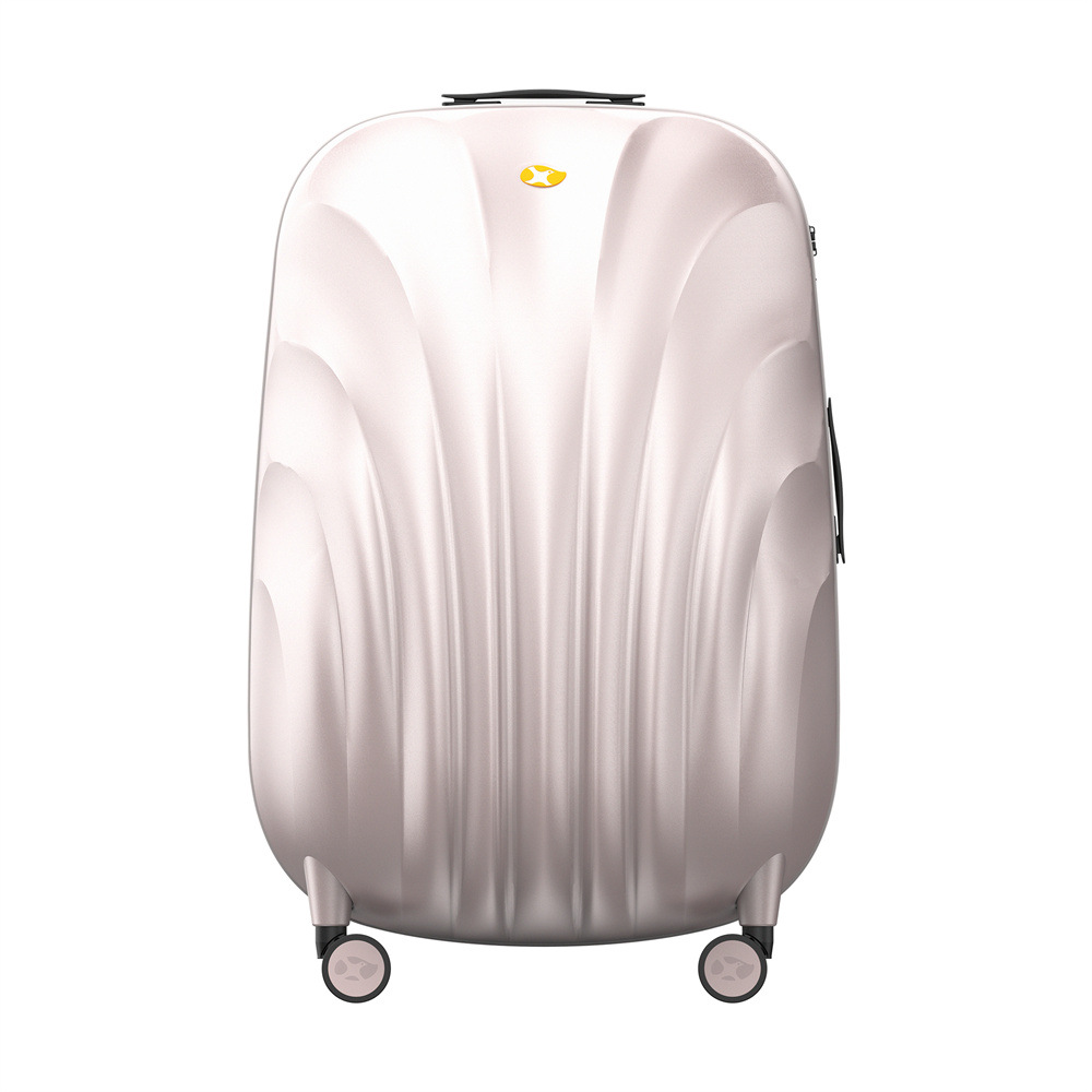 Vali nhựa PP 20 inch chịu lực, khóa mã hải quan, bánh xe đa hướng — Màu bạc