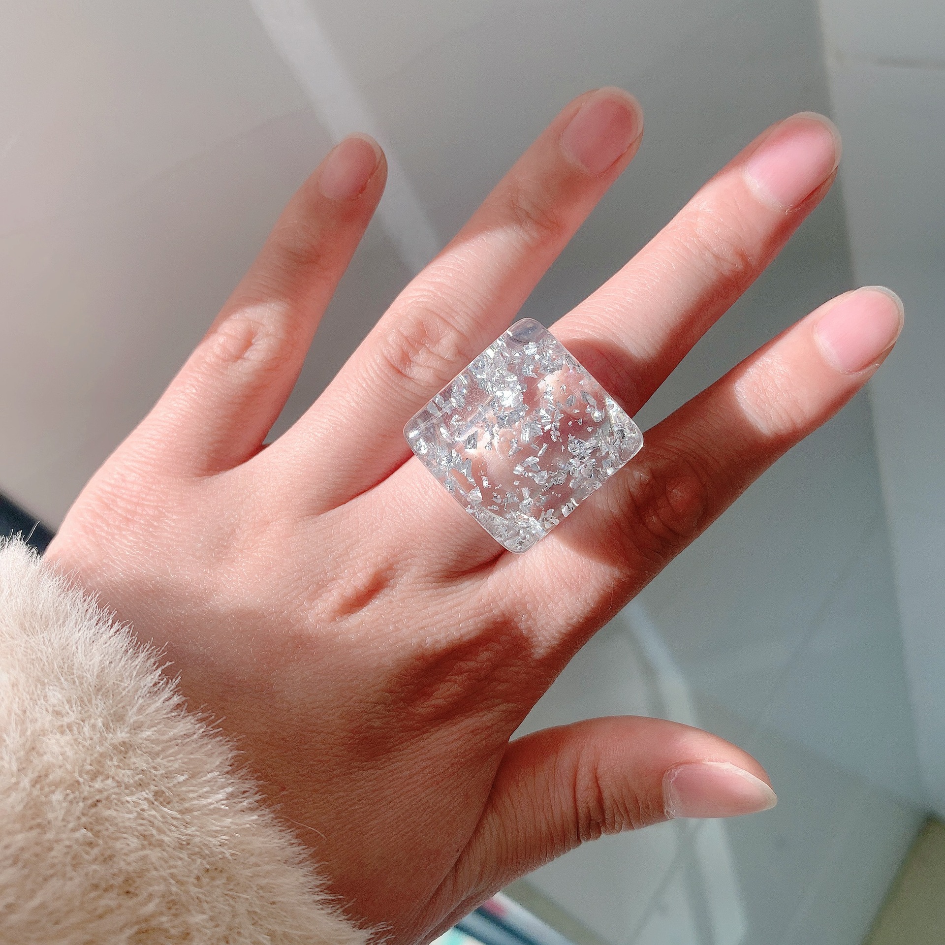 Hip Hop Stacking Resin Ring display picture 3