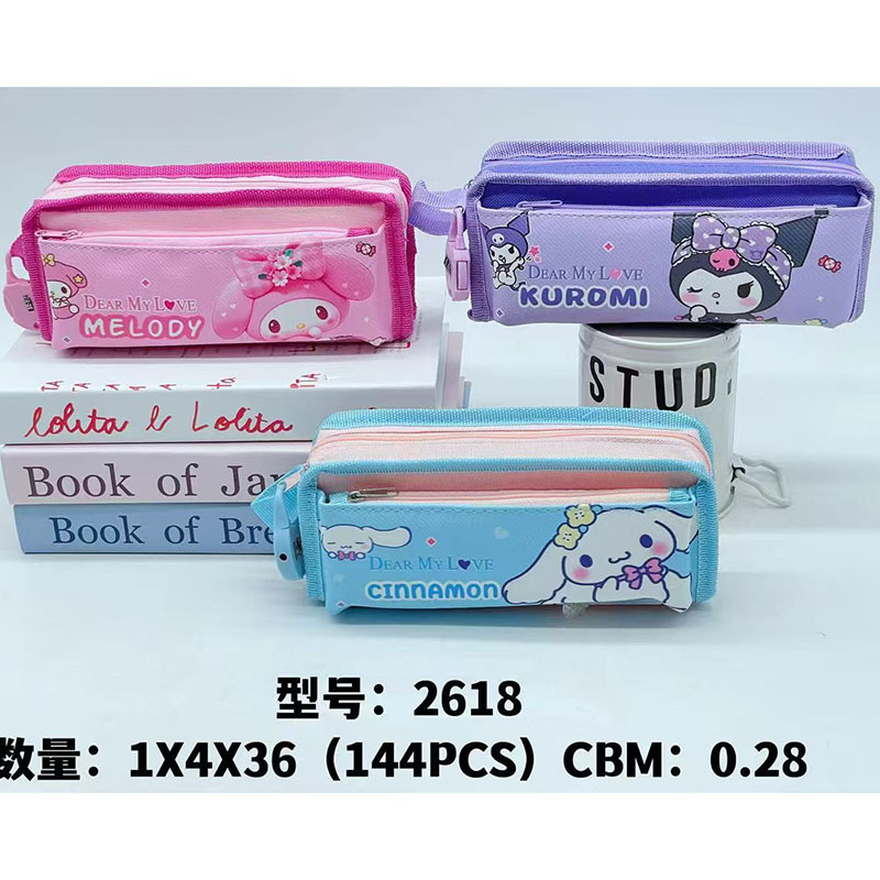 Caja de lápiz creativa caja de papelería de dibujos animados caja de lápiz de arena movediza de aceite de PVC estudiante de gran capacidad bolsa de lápiz al por mayor