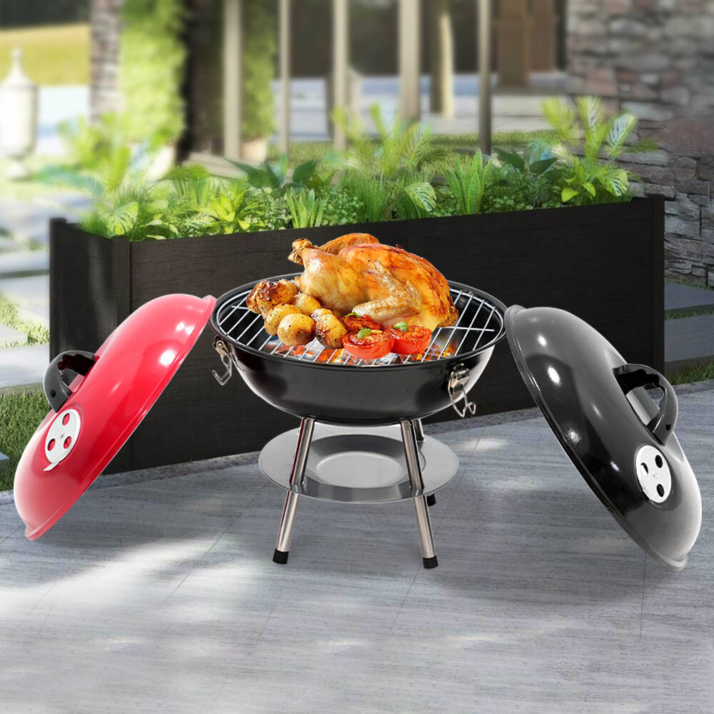 Cross-border grueso cuatro patas pequeña parrilla portátil de carbón horno de manzana al aire libre camping parrilla parrilla redonda