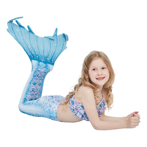 Children Mermaid Swimwear Mermaid Wave Suit Three-Piece Fish Tail Girls Princess Dress Clothing