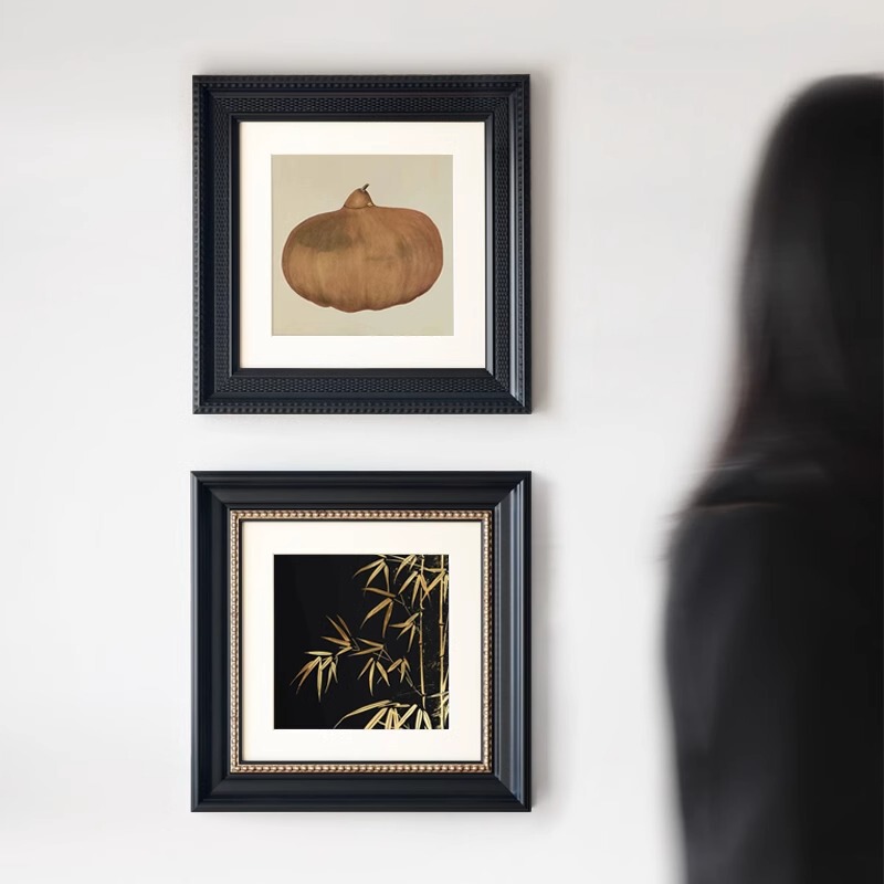 Black Frame a4 Classical Oil Painting Frame Wall Hanging Black Antique Mounted Watercolor Picture Frame Empty Frame Table Making