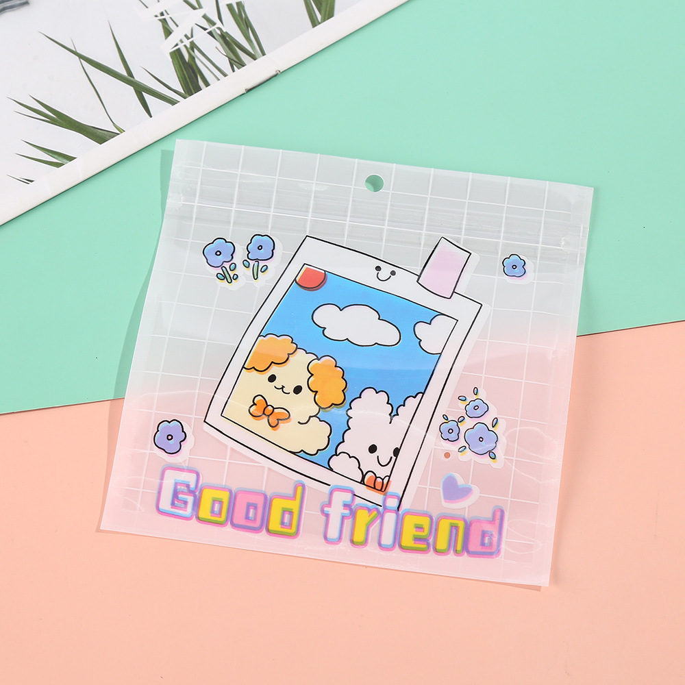 Bolsa de embalaje de dibujos animados lindo snack ziplock bolsa de alimentos sub-Bolsa de embalaje galleta caramelo clasificación del hogar bolsa de almacenamiento al por mayor