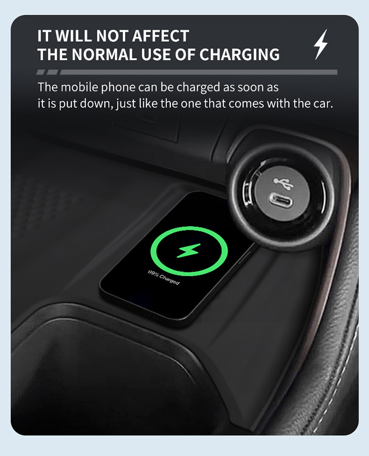 Suitable for Toyota Grand Highlander Wireless Charging Silicone Anti-Slip Mat Car Supplies Modification